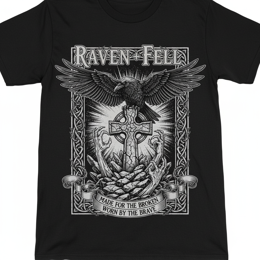 Raven+Fell T-Shirt Celtic Cross